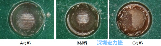 圖14- 冷球拉力試驗后，光學顯微鏡下的失效模式