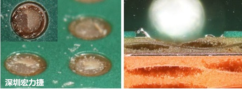 圖15-冷球拉力試驗后，C材料的橫截面側視圖